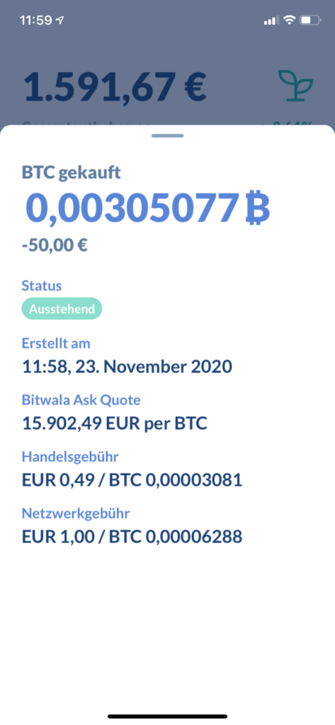 Bitcoin kaufen in 2020 - Bitwala App 2