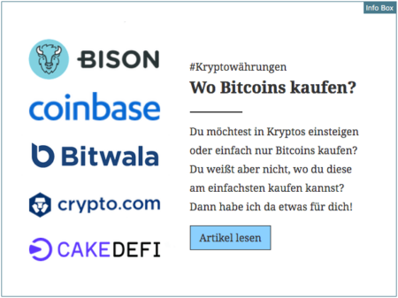 Info Box Bitcoin für den Blog