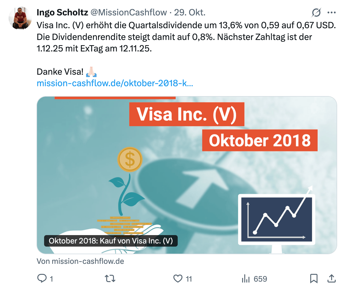 Twitter im Oktober 2025 - Mission-Cashflow - Passives Einkommen und Dividendenbooster